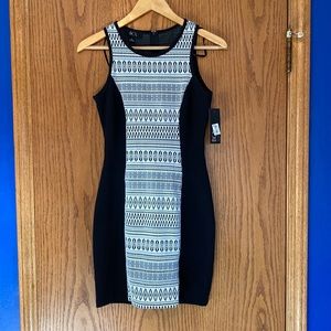 BCX Black and White Fitted Sleeveless Knit Mini Dress sz. 3 NWT